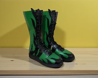 Botas de lucha hechas a mano / Zapatos de combate profesional / Calzado deportivo con cordones personalizados / Botas de cuero de alto rendimiento para hombres y mujeres