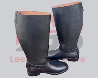 Botas de equitación de piel de cabra hechas a mano: calzado ecuestre unisex