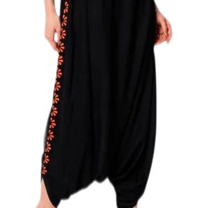 Women viscose border block  printed  drop crotch  dhoti  salwar dhoti ethnic causal wear