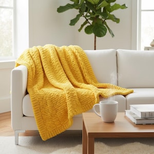 Grof garen deken, zachte chenille gebreide plaid, gezellige pluche wollen deken, handgemaakte bank deken, kerstcadeau