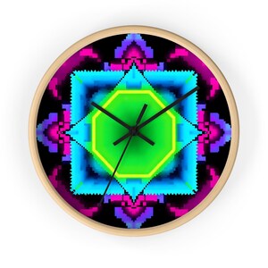 Vibrant Geometric Wall Clock, Modern Art Clock, Colorful Home Decor, Unique Gift for Art Lovers, Boho Wall Art, Contemporary Timepiece