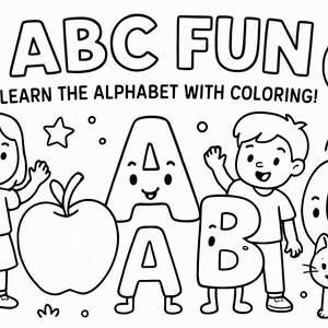 ABC Coloring Book: Alphabet Learning Pages, Ages 3-6 (PDF Download)