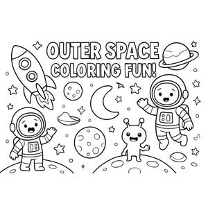 Ruimtekleurplaten voor kinderen: 20 afdrukbare astronaut- en raketontwerpen (pdf-download)