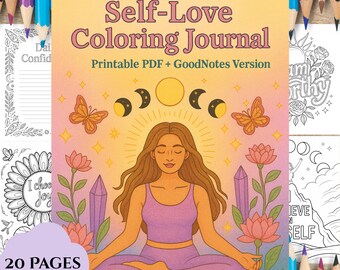 Self-Love Coloring Journal: Affirmations, Mindfulness (PDF + GoodNotes)
