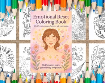 Affirmation Coloring Pages – Emotional Reset & Calming Anxiety Relief (Printable PDF)
