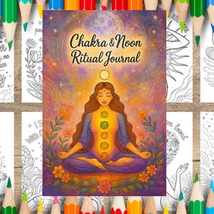 Chakra and Moon Ritual Journal – Printable Coloring Workbook for Energy Healing & Lunar Self-Care (Spiritual PDF Download)