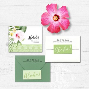 TEMPLATE Hawaiian Thank You Card Tropical, Destination, Hibiscus, Instant Download, Printable, Print On Demand, Print at Home, PDF
