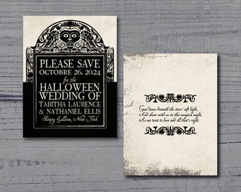 TEMPLATE Halloween Gothic Wedding Save the Date, Instant Download, Printable, Print On Demand, Print at Home, PDF