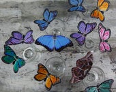 Monarch Butterfly colorful wedding decoration table scape nature Wine Glass Topper • Set of 25