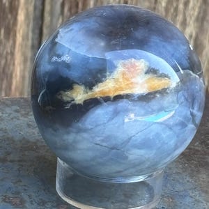 purple chalcedony cloud crystal sphere