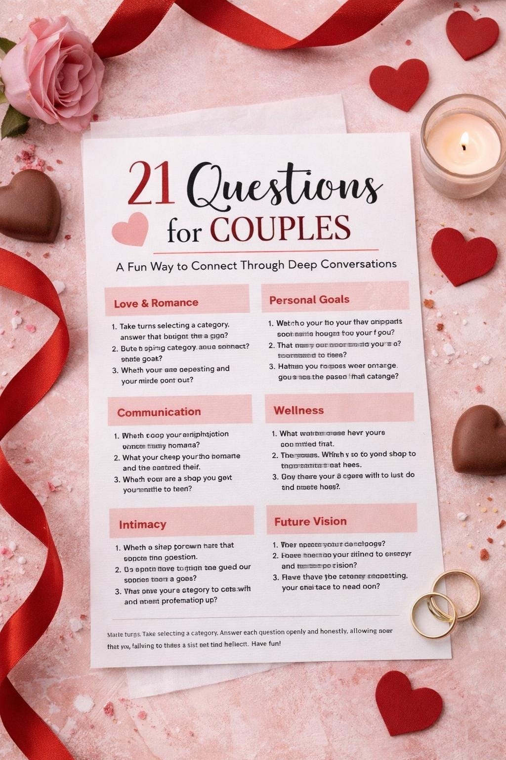 21 Questions Couples Game. Fun Way to Connect & Spark Deep ...