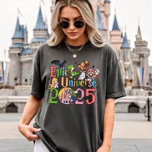 Comfort Colors Epic Universe Shirt, Orlando Park Epic Universe Shirts, Mario T-Shirt, How To Train Your Dragon Shirt, Magic Kingdom Tee