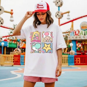 Comfort Colors Mario Princess Girls Shirt, Princess Peach Mario Shirt, Princess Peach T-Shirt, Super Mario Shirt, Mario Group Birthday