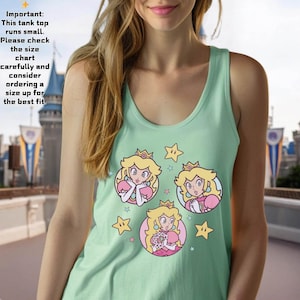 Mario Princess Girls Tank Top, Princess Peach Mario Tank Top, Princess Peach Tank Top, Super Mario Shirt, Mario Group Birthday