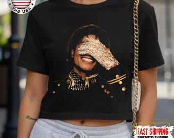 Michael Jackson 90s Styles Crop Top, Vintage 90s Styles Crop Top, King of Pop Graphic Crop Top, Michael Jackson Glove Graphic Crop Top