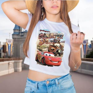 Retro Radiator Springs Cars Movie Crop Top, Lightning McQueen Crop Top, Cars Movie Disney Crop Tee, Disney Family Trip Crop Top