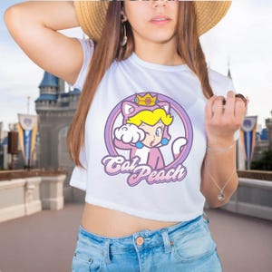 Mario Princess Girls Crop Top, Princess Peach Mario Crop Top, Princess Peach Crop Top, Super Mario Crop Tee, Mario Group Birthday