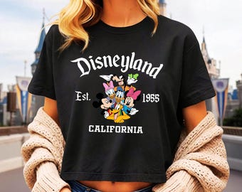 Retro Disneyland California Crop Top, Disneyland Est 1955 Crop Top, Mickey And Friends Crop Tee, Disney Vacation Tee, Walt DisneyWorld