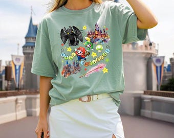 Comfort Colors Epic Universe Shirt, Orlando Park Epic Universe Shirts, Mario T-Shirt, How To Train Your Dragon Shirt, Magic Kingdom Tee