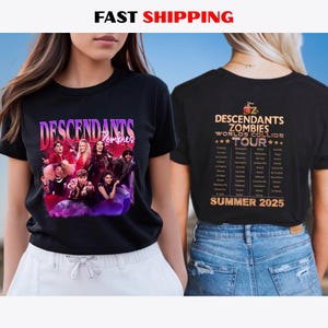Retro Descendants Zombies World Tour 2025 Shirt, Disney The Rise Of Red Concert Tee, Summer Music Festival Epcot Matching Trip