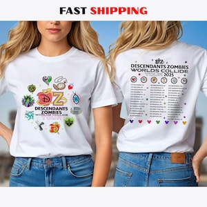 Retro Descendants Zombies World Tour 2025 Shirt, Disney The Rise Of Red Concert Tee, Summer Music Festival Epcot Matching Trip