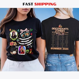 Retro Descendants Zombies World Tour 2025 Shirt, Disney The Rise Of Red Concert Tee, Summer Music Festival Epcot Matching Trip