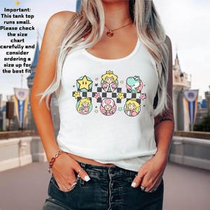 Mario Princess Girls Tank Top, Princess Peach Mario Tank Top, Princess Peach Tank Top, Super Mario Shirt, Mario Group Birthday
