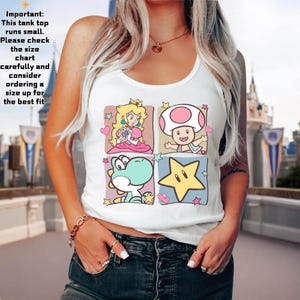 Mario Princess Girls Tank Top, Princess Peach Mario Tank Top, Princess Peach Tank Top, Super Mario Shirt, Mario Group Birthday