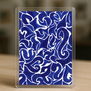 Abstract Gouache ACEO Mini Painting: Indigo Collectible Art Card