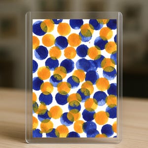 Arte astratta ACEO – Mini dipinti originali (2,5 × 3,5 pollici) • Carte da collezione in gouache moderno • Pronte per essere regalate • Calesso indaco • Serie B