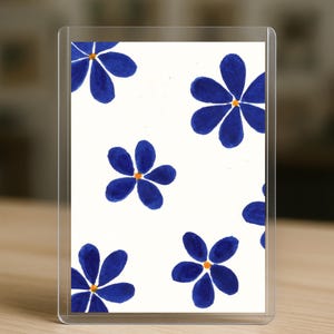 Arte astratta ACEO – Mini dipinti originali (2,5 × 3,5 pollici) • Carte da collezione in gouache moderno • Pronte per essere regalate • Calesso indaco • Serie B