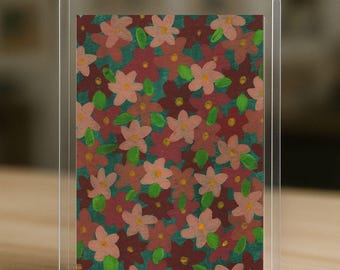 Floral ACEO Mini Painting: Original Watercolor Gouache Art