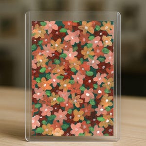 Aquarela Guache Original ACEO – Mini Pintura “Flores desabrochando” (Cartão Colecionável de Artista 2,5 x 3,5 pol.) INDIGO CALESSO Série A