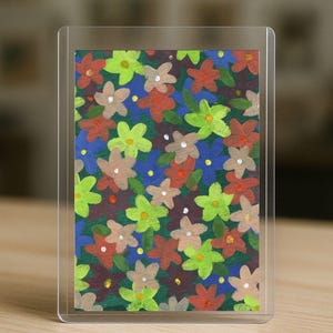 Aquarela Guache Original ACEO – Mini Pintura “Flores desabrochando” (Cartão Colecionável de Artista 2,5 x 3,5 pol.) INDIGO CALESSO Série A