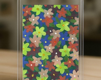 Floral ACEO Mini Painting: Original Watercolor Gouache Art