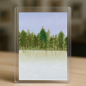 Trees ACEO Art – Original Mini Paintings (2.5 × 3.5 in) • Modern Watercolor Collectible Cards • Gift-Ready