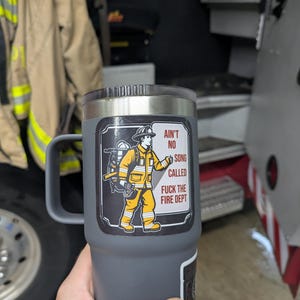 F*** the Fire Dept sticker, Firefighter sticker, Helmet sticker, Tough Material.