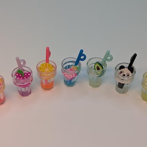 20 pc Mini Fruity Drink Charms - Resin Charms for DIY crafting jewelry dollhouse keychains + more!