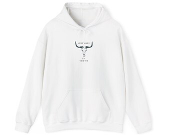 Sudadera con capucha bohemia de calavera de toro: sudadera unisex de mezcla gruesa, un regalo acogedor de estilo occidental para amantes de las vacas y el estilo rústico.