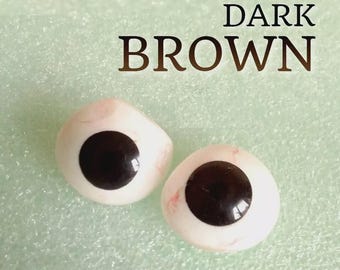 Artificial Eyes Realistic Dark Brown Human Prosthetic Eye 2pcs