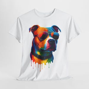 Rainbow Drip Pit Bull T-Shirt, Dog Lover Tee, Colorful Animal Shirt, Gift for Pit Bull Owners, Unisex Cotton Top