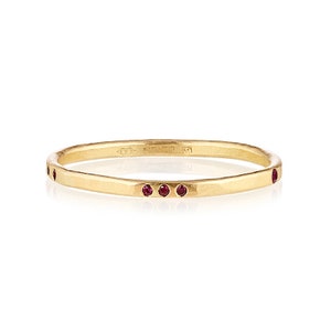 Women's Ethical Wedding Ring 18ct Fairtrade Gold Ruby Wedding Band image 1