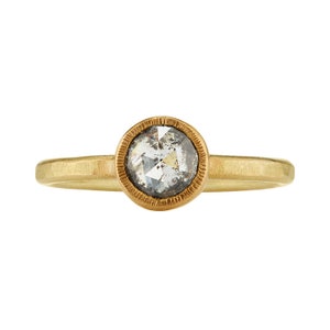 Ethical Engagement Ring Rose Cut Diamond Solitaire 18ct Fairtrade Gold Engagement Ring image 1