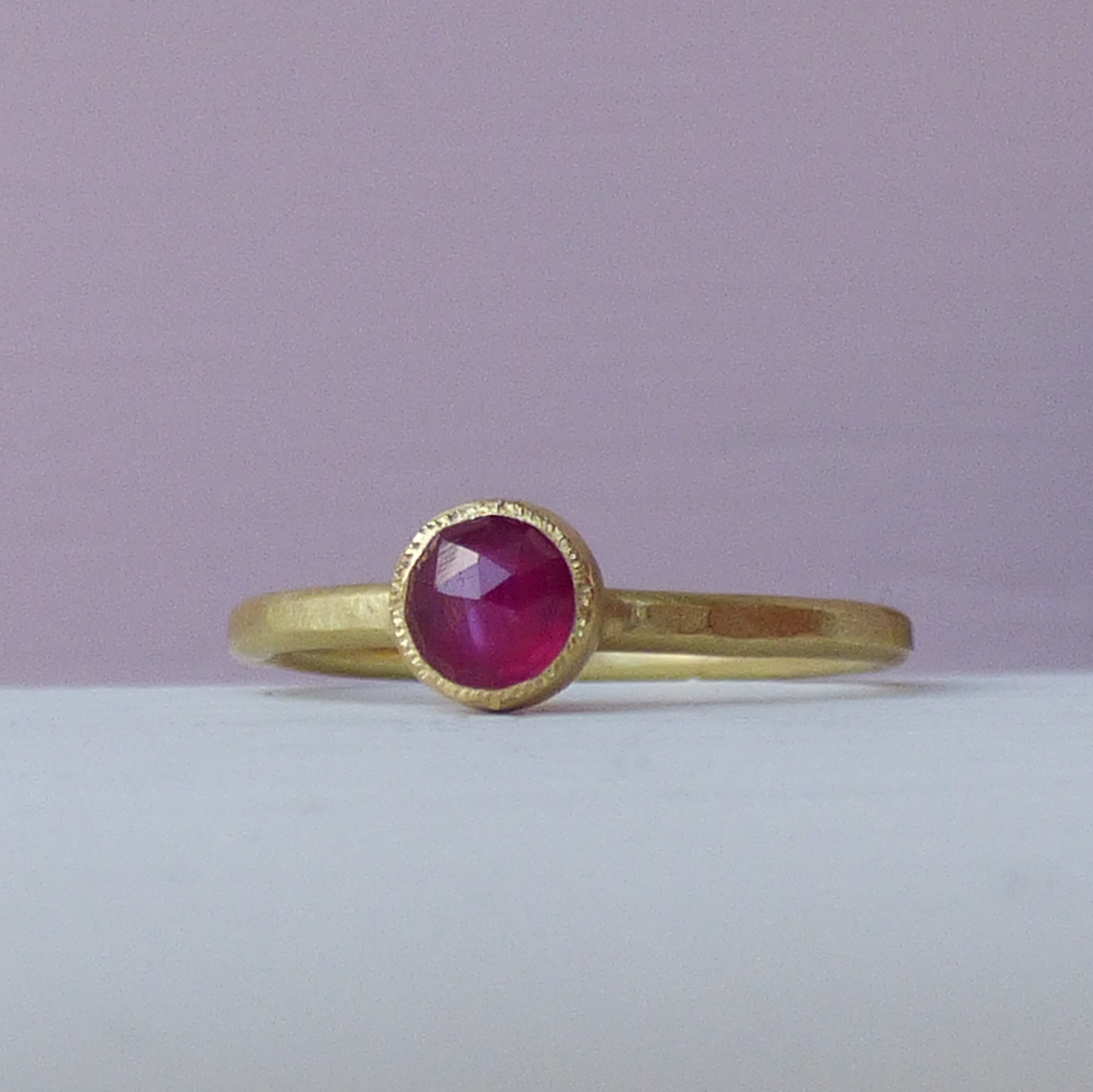 Ethical Engagement Ring Rose Cut Ruby Solitaire Engagement | Etsy