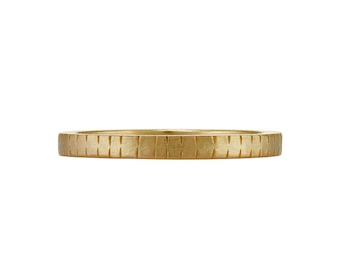Men's Ethical Wedding Ring - 18ct Fairtrade Gold Wedding Band - Hammered Gold
