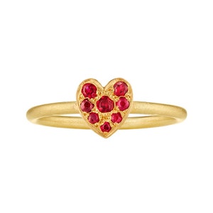 Ethical Gold Ring -  18ct Fairtrade Gold Ruby Heart Ring