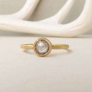 Ethical Engagement Ring Rose Cut Diamond Solitaire 18ct Fairtrade Gold Engagement Ring image 2