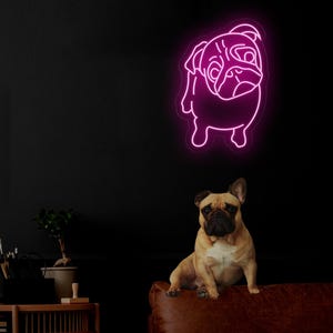 Dog LED Neon Sign, Pug neon sign , Animal Neon Sign, Neon Wall Art, Home Neon Light, Neon Sign Wall Art, Custom Neon Sign