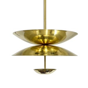 Artistic Polished Brass Pendant Light Fixture.