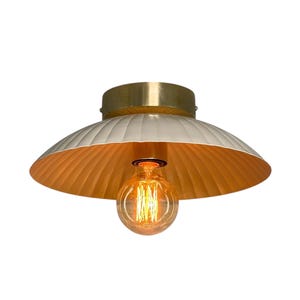 12-Inches Cream And Gold Colour Flush Mount Light.